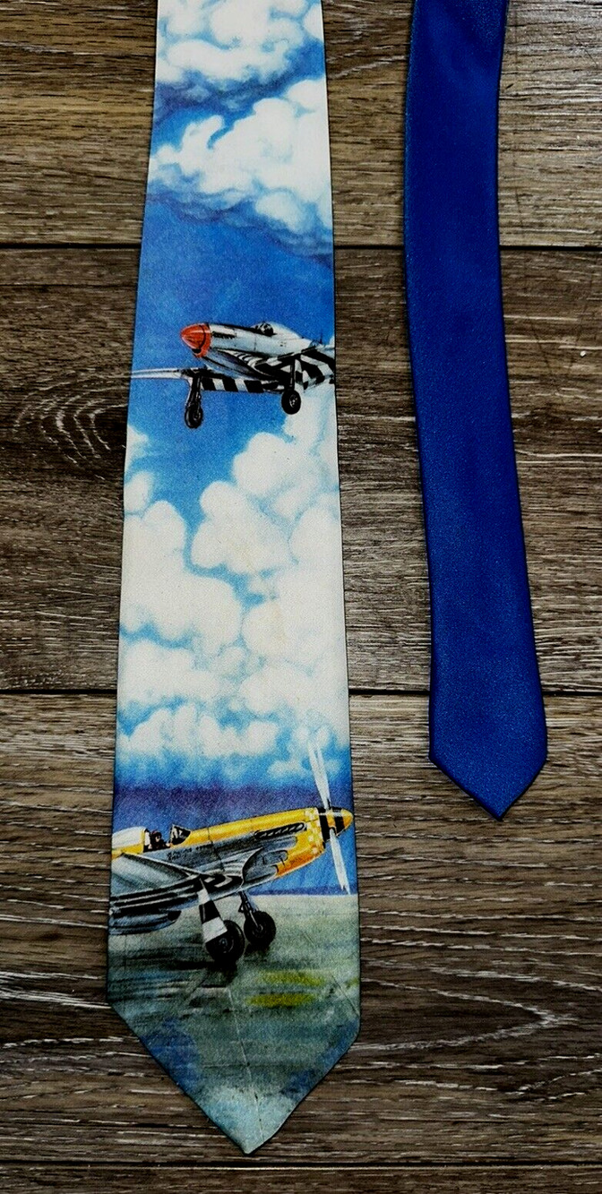 VTG 1989 “P-51 Mustang” Fighter Bomber Planes Topflight Ralph Marlin Neck Tie